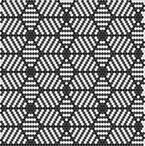 Hisbalit Skleněná mozaika bílá; černá; černo-bílá Černobílá Mozaika SINFONÍA 2,3x2,6 (33,3x33,3) cm - HEXSNF