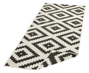 Kusový koberec Twin-Wendeteppiche 103129 schwarz creme 80x350 cm