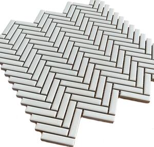 FIN Keramická mozaika bílá Mozaika PARKET MINI Bílá Mat 1x4,8 (28,3x28,3) cm - CHPB10140