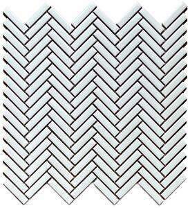 FIN Obklad keramická bílá Mozaika PARKET MINI Bílá Mat 1x4,8 (28,3x28,3) cm - CHPB10140