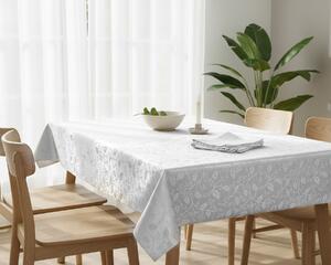 Luxusní ubrus PVC s textilním podkladem PEARL ZG-6262A, damaškový vzor, bílá, š.140cm (metráž)