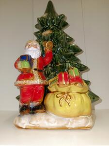 Vánoční soška porcelánový strom se Santou Clausem 38cm VÁNOCE BRANDANI (barva - barevná)