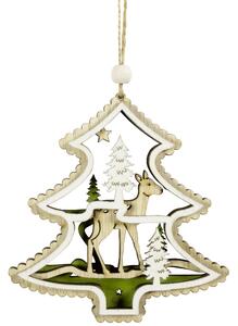 Dům Vánoc Ozdoba Dřevěný stromeček 11 cm