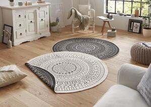 Kusový koberec Twin-Wendeteppiche 103101 creme schwarz 200x200 cm