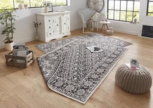 Kusový koberec Twin-Wendeteppiche 103113 schwarz creme 80x150 cm