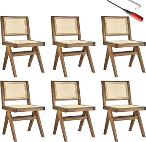 Tectake® Dřevěná židle Lissy Boho style 48,5 x 53,5 x 83 cm, nosnost 120 kg