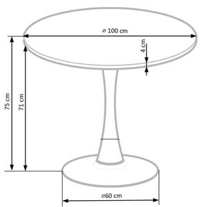 Jídelní stůl CARMELO 100 cm černá/hnědá