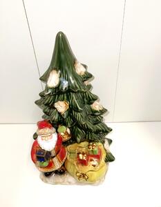 Vánoční soška porcelánový strom se Santou Clausem 38cm VÁNOCE BRANDANI (barva - barevná)
