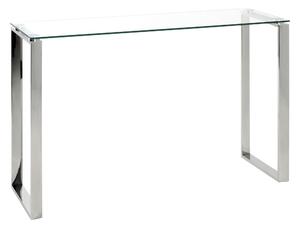 KONZOLOVÝ STOLEK, barvy nerez oceli, kov, sklo, 120/40/78 cm XXXL - Online Only konferenční stolky, Online Only
