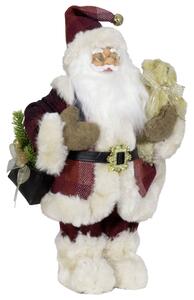 Dům Vánoc Vánoční dekorace Santa s taškou a medvídkem Velikost: 30 cm