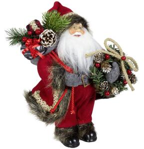 Dům Vánoc Vánoční dekorace Santa s dárky a věncem 45 cm