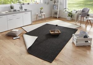 Kusový koberec Twin-Wendeteppiche 103096 schwarz creme 80x350 cm
