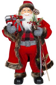 Dům Vánoc Vánoční dekorace Santa v dlouhém kabátku s dárky Velikost: 80 cm