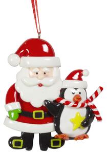 Dům Vánoc Ozdoba na stromeček Santa 8 cm Druh: se sněhulákem