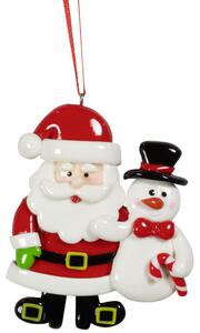 Dům Vánoc Ozdoba na stromeček Santa 8 cm Druh: se sněhulákem