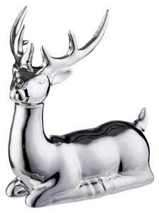 Soška Ležící jelen, stříbrný, 16 cm