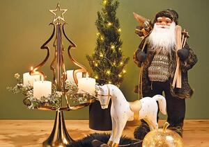 Dům Vánoc Vánoční dekorace Santa v černém kabátku Velikost: 30 cm