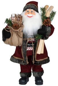 Dům Vánoc Vánoční dekorace Santa v červeném kabátku s lyžemi a dárky Velikost: 80 cm