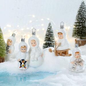 Dům Vánoc Sběratelská skleněná ozdoba na stromeček Radost ze sněhu