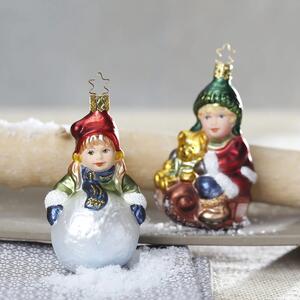 Dům Vánoc Sběratelská skleněná ozdoba na stromeček Hrátky na sněhu