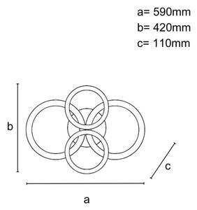 LED Stmívatelný přisazený lustr LED/100W/230V 3000-6500K + dálkové ovládání