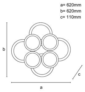 LED Stmívatelný přisazený lustr LED/200W/230V 3000-6500K + dálkové ovládání