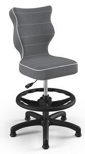 Dětská ergonomická židle bez koleček k psacímu stolu TMAVĚ ŠEDÁ dítě 119 - 142 cm (výška stolu 68 - 81 cm)