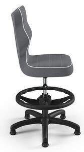 Dětská ergonomická židle bez koleček k psacímu stolu TMAVĚ ŠEDÁ dítě 133 - 159 cm (výška stolu 70 - 82 cm)