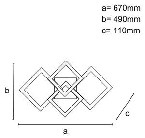 LED Stmívatelný přisazený lustr LED/95W/230V 3000-6500K + dálkové ovládání