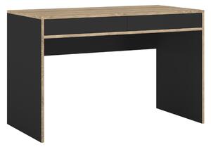 Dřevěný psací stůl se šuplíky do dětského pokoje TUTU černý, dub sonoma