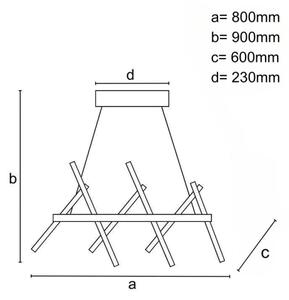 LED Stmívatelný lustr na lanku LED/90W/230V 3000-6500K + dálkové ovládání