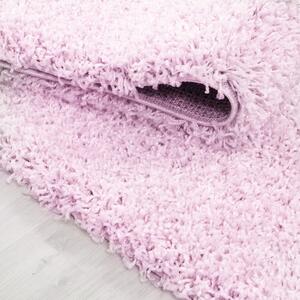 Kusový koberec Life Shaggy 1500 pink kruh 80x80 cm