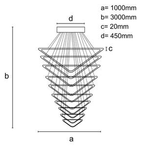 LED Stmívatelný lustr na lanku LED/385W/230V 3000-6500K + dálkové ovládání