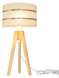 Stolní lampa HELEN 1xE27/15W/230V krémová/zlatá/borovice