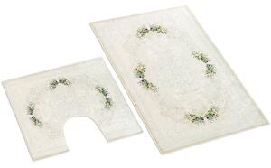 Bellatex koupelnová souprava 3D RŮŽIČKY 100x60cm (předložka) + 60x50cm (na WC)