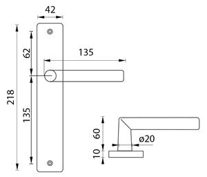 Štítové kování FABIO - ST Provedeni: Klika + BB (oválný otvor pro klíč)