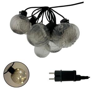 LED Venkovní dekorační řetěz 10xLED/0,15W/230V 6,8 m IP44 černá/kouřová