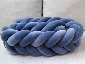 Sametový mantinel pletený do copu z 5 pramenů - Tmavě modrá, Zvolte délku: 180 cm