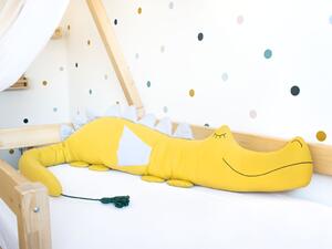 Bavlněný mantinel do dětské postele DRÁČEK - Žlutá