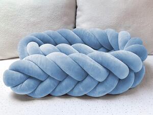 Sametový mantinel pletený do copu z 5 pramenů - Modrá, Zvolte délku: 180 cm