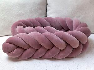 Sametový mantinel pletený do copu z 5 pramenů - Světle růžová, Zvolte délku: 180 cm