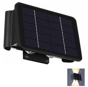 LED Solární nástěnné svítidlo 4xLED/1,5W/3,7V 1500 mAh IP54 černá