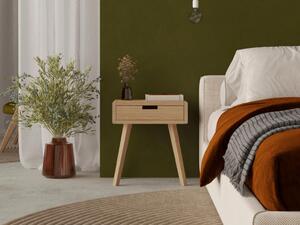 Zaoblený noční stolek ze dřeva LUNA FLO přírodní Zvolte kvalitu dřeva: 2. Kombinace dubového masivu a dýhované DTD desky
