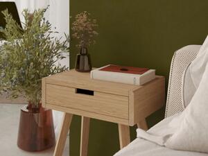 Zaoblený noční stolek ze dřeva LUNA FLO přírodní Zvolte kvalitu dřeva: 1. Dubový masiv třídy A