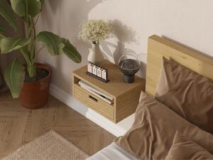Dřevěný závěsný noční stolek ve scandi stylu HYLLE přírodní Zvolte kvalitu dřeva: 2. Kombinace dubového masivu a dýhované DTD desky