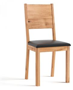Stará Krása - Own Imports Dubová přírodní židle s černým polstrováním