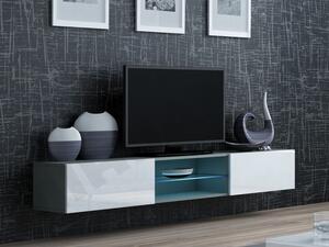 TV stolek Zigo Glass 180, Osvětlení: bez osvětlení, Barva: šedá / šedá lesk Mirjan24 5902928699876