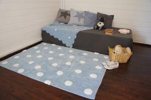 Ručně tkaný kusový koberec Polka Dots Blue-White 120x160 cm