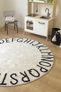 Ručně tkaný kusový koberec Round ABC Natural-Black 150x150 cm
