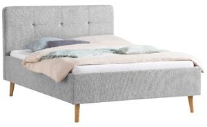 Šedá čalouněná dvoulůžková postel Meise Möbel Smart 140 x 200 cm